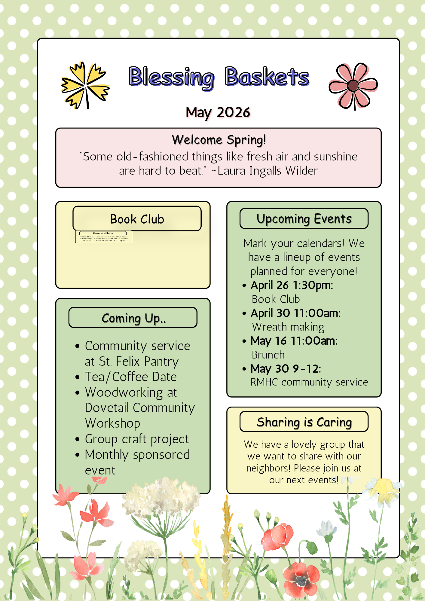 May 2026: Welcome Spring!