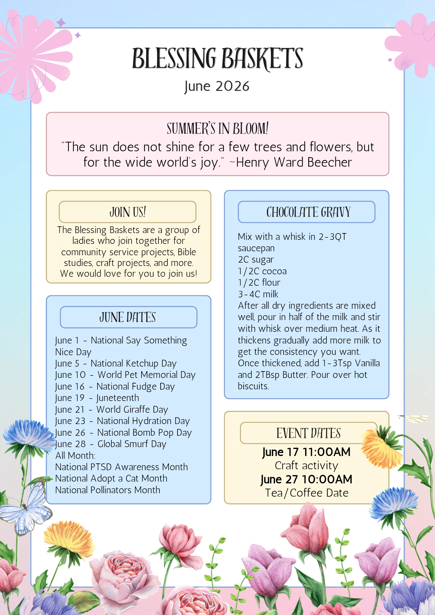 June 2026: Summer's in Bloom!